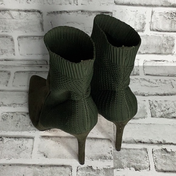 Rouge camp green pointed sock ankle boot 8.5 - Picture 3 of 6